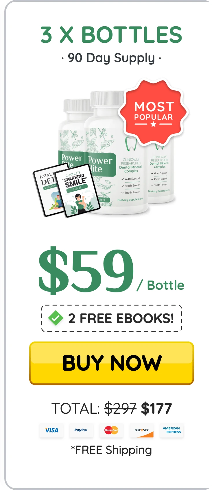 PowerBite 3 bottles